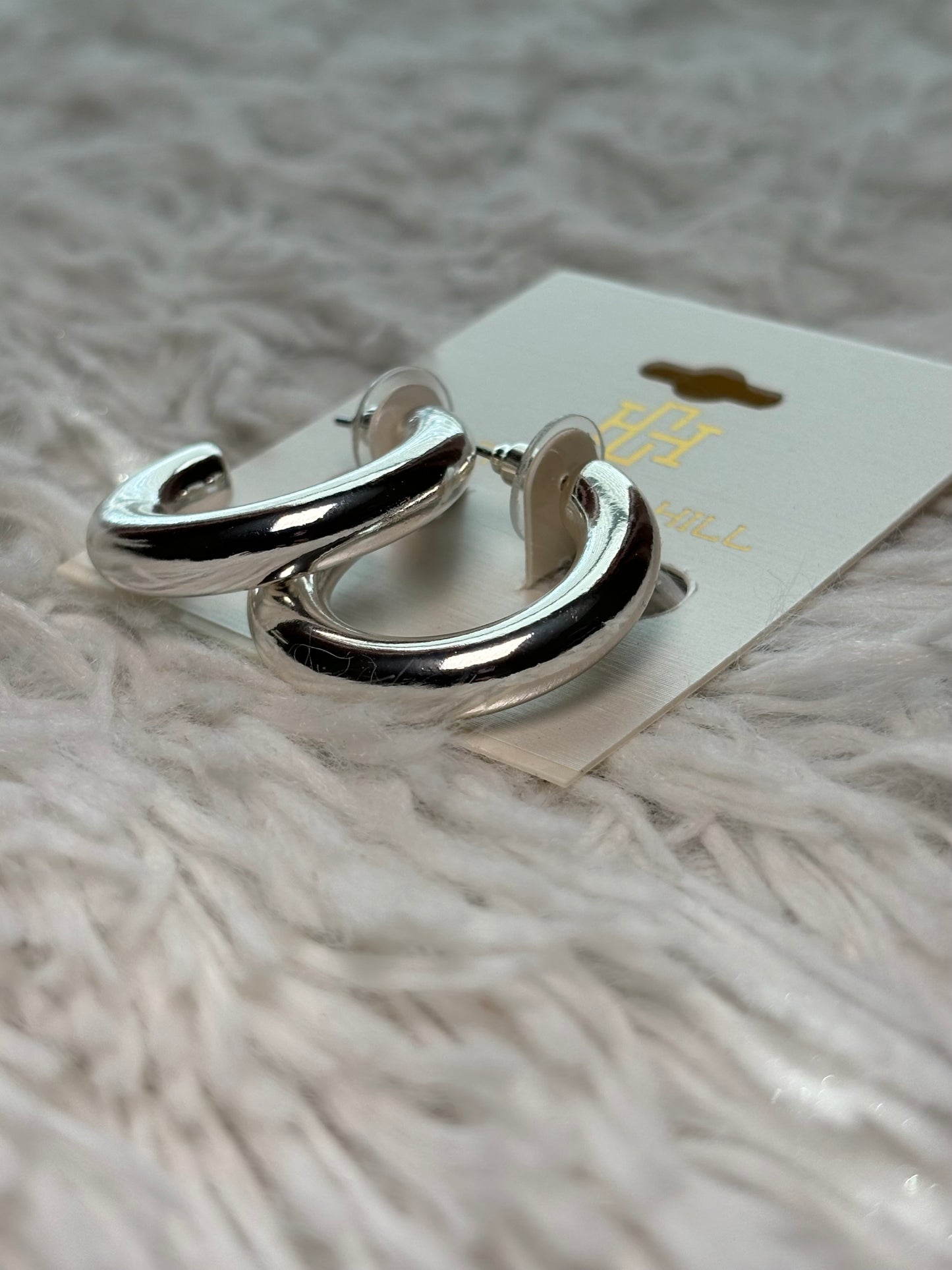 Silver Shiny Hoop Earrings