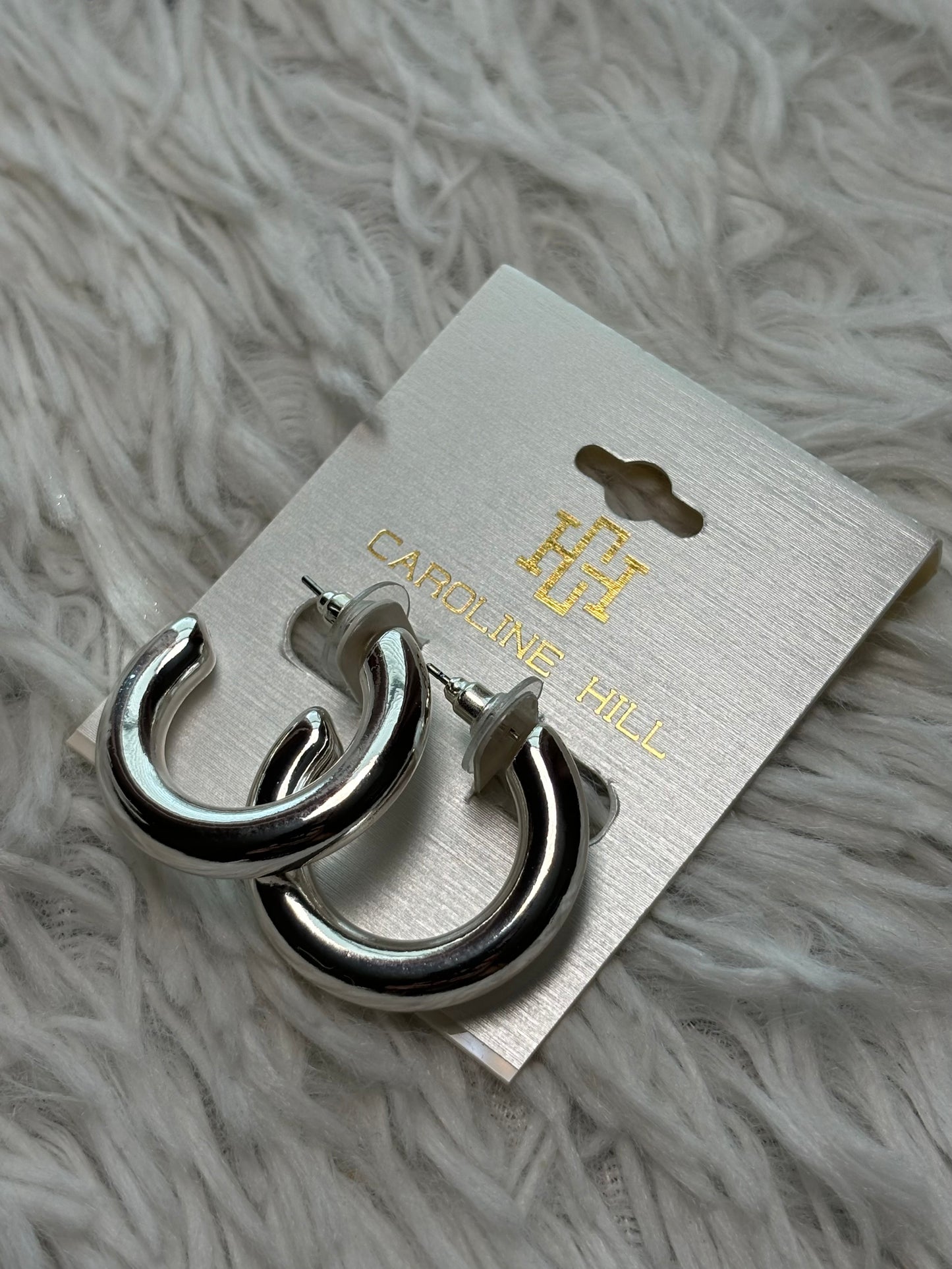 Silver Shiny Hoop Earrings