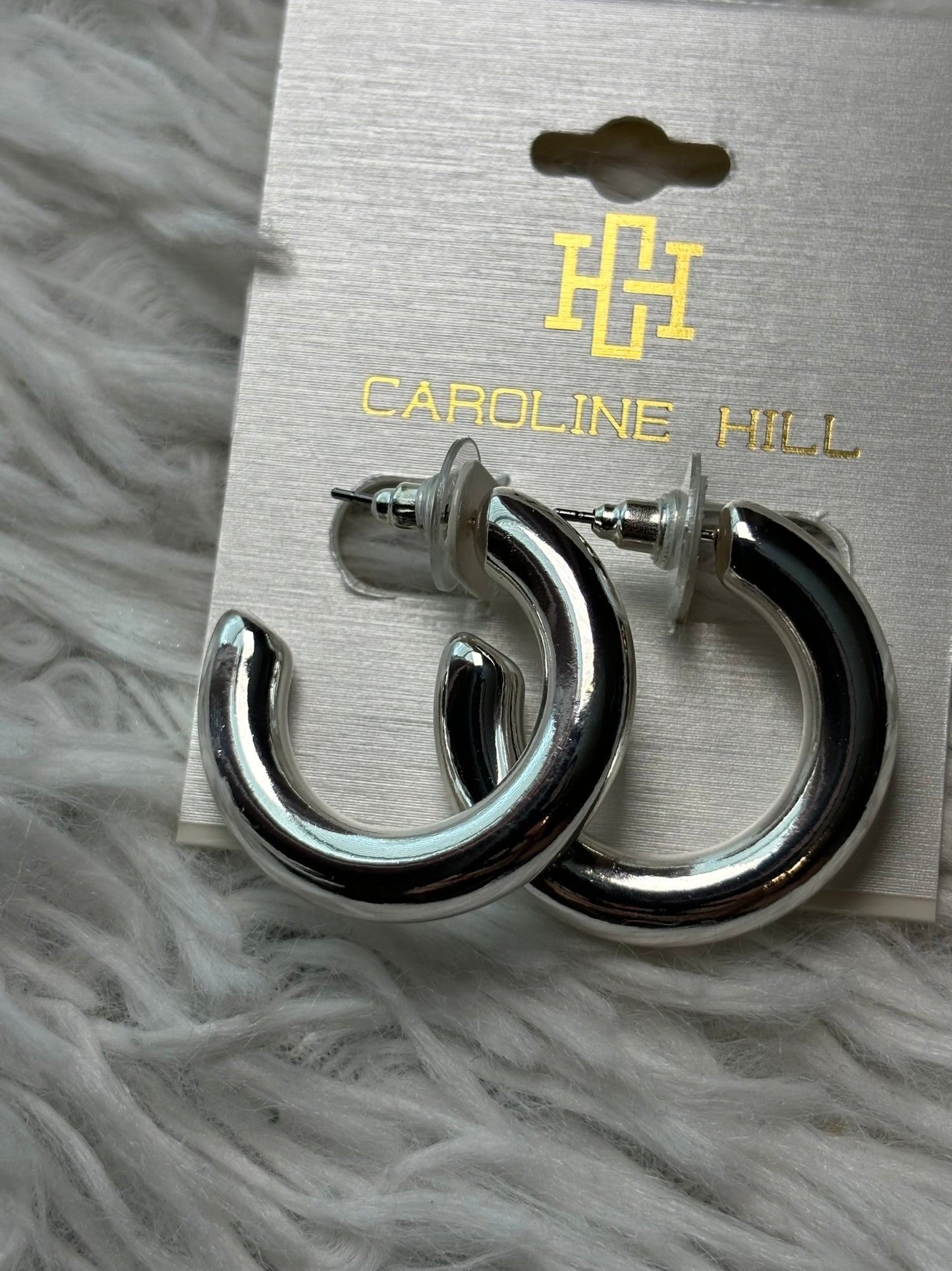 Silver Shiny Hoop Earrings