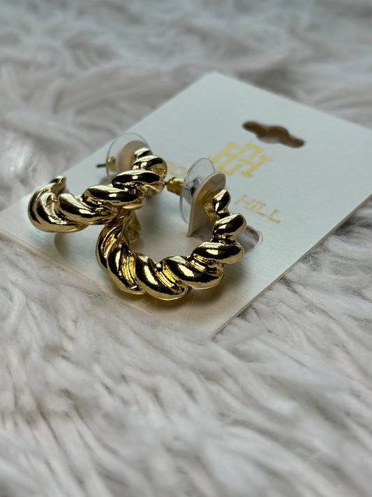 Gold Twisted Hoop Earrings
