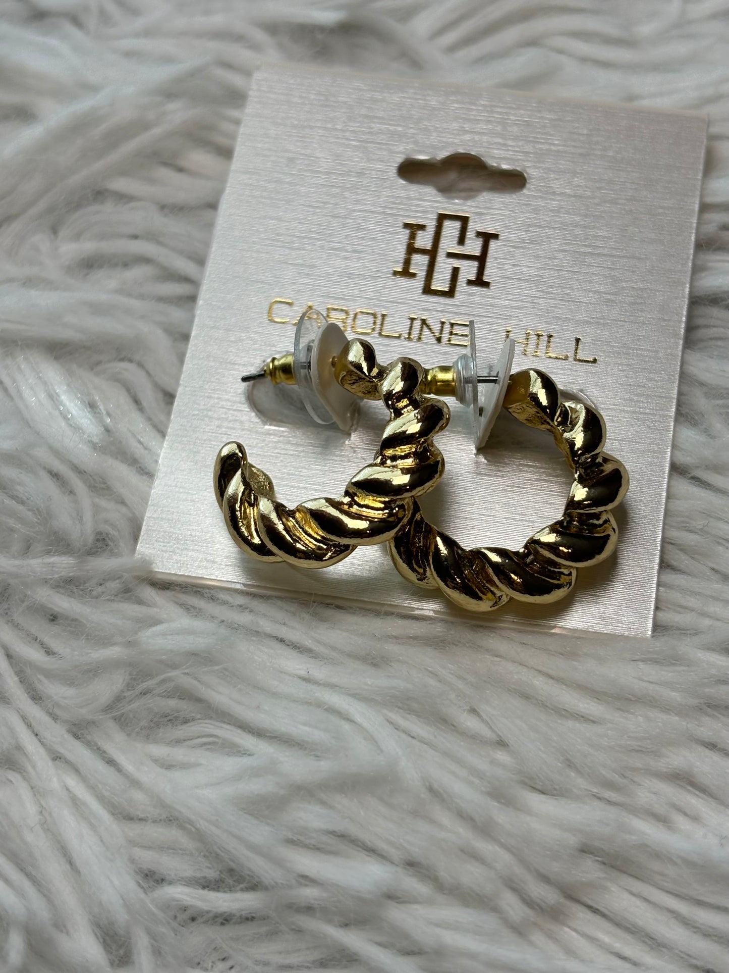 Gold Twisted Hoop Earrings