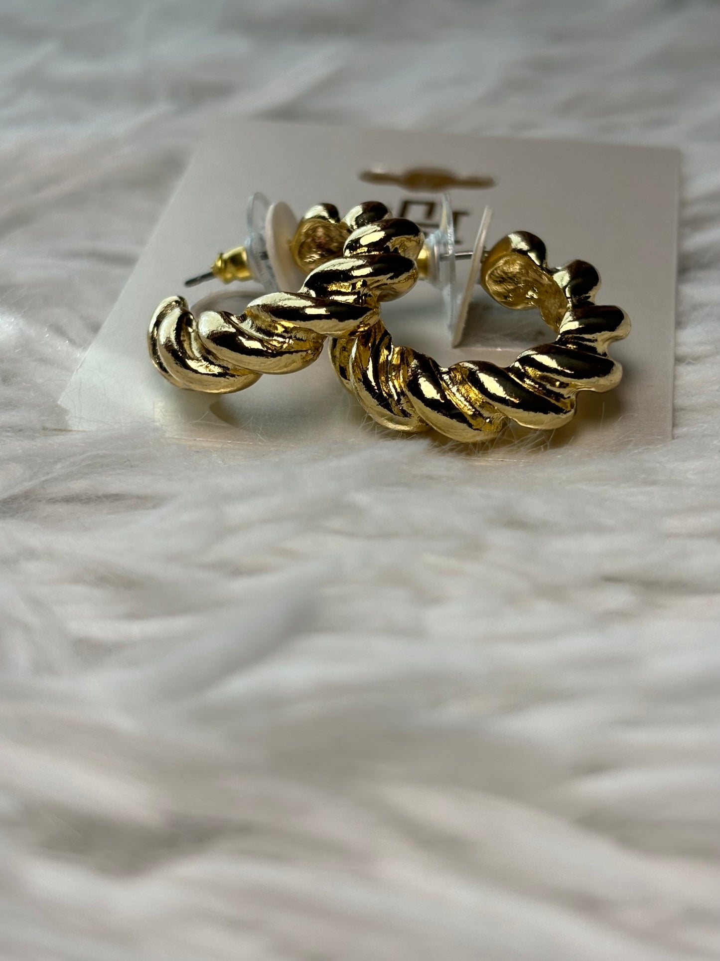 Gold Twisted Hoop Earrings
