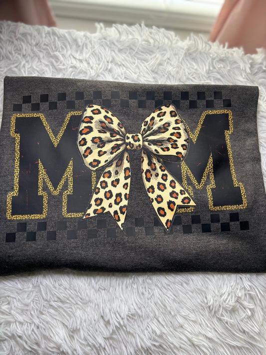 Leopard and Checker Mom T-Shirt