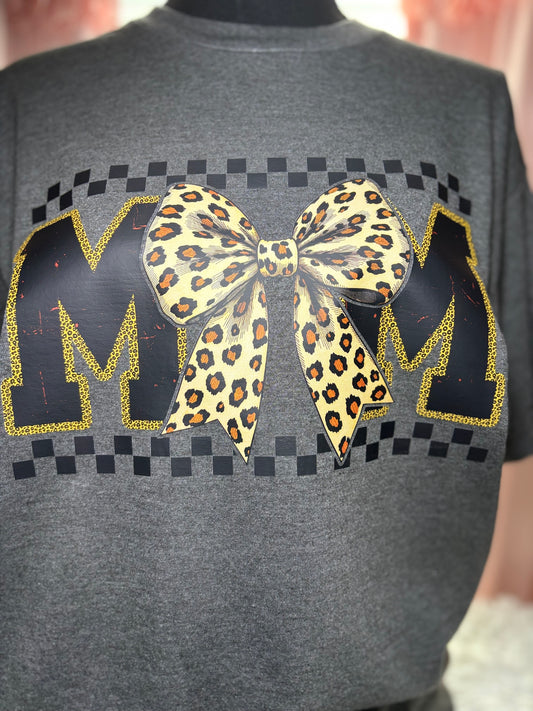 Leopard and Checker Mom T-Shirt
