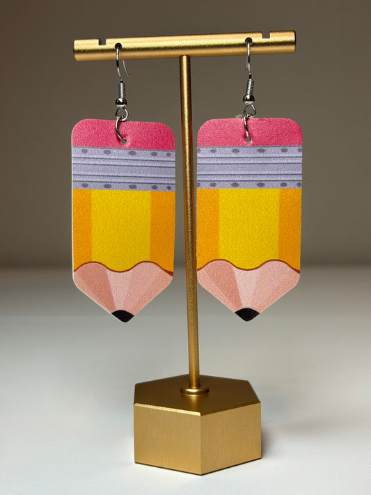 Teacher Pencil Dangle Earrings