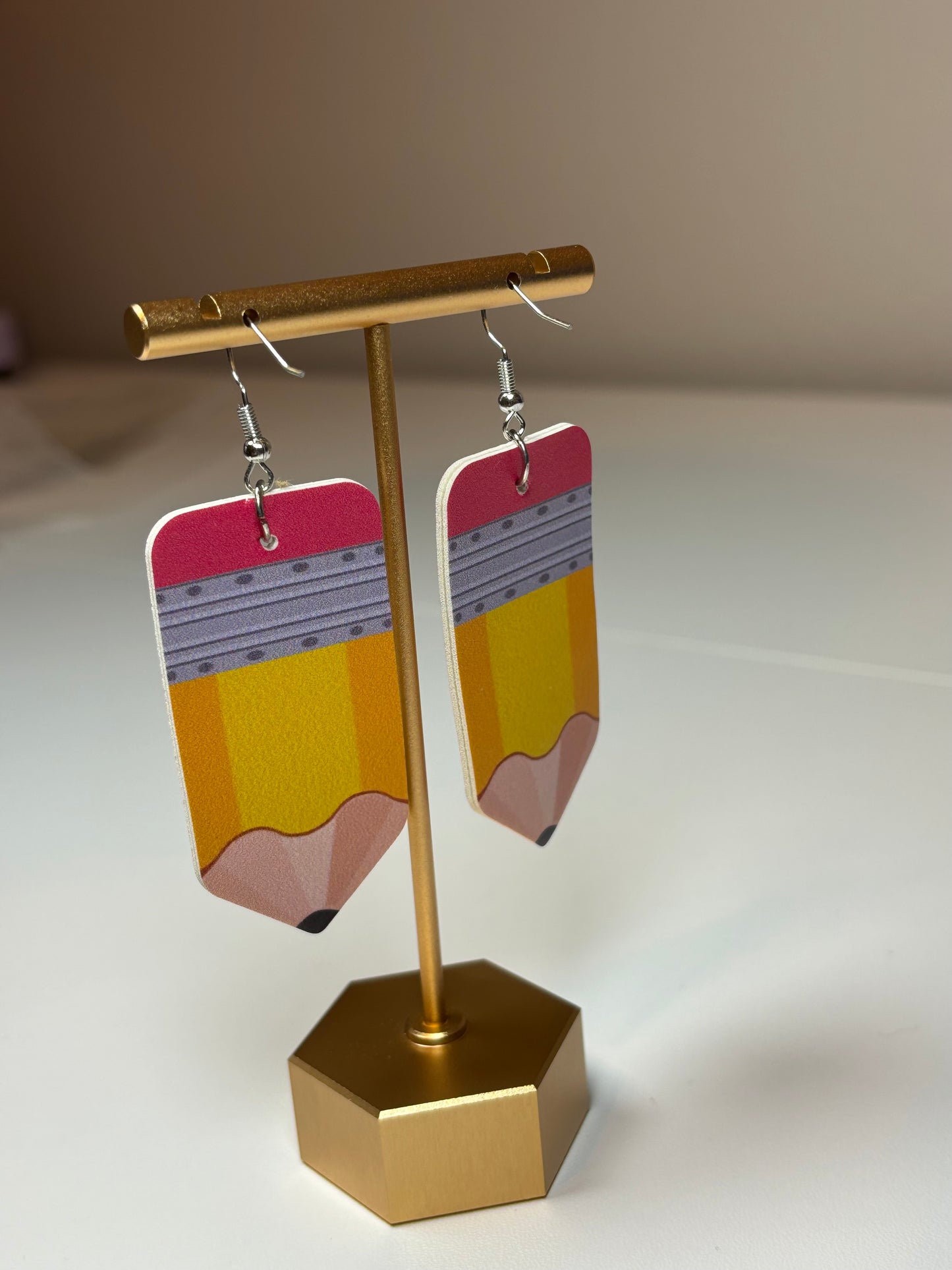 Teacher Pencil Dangle Earrings