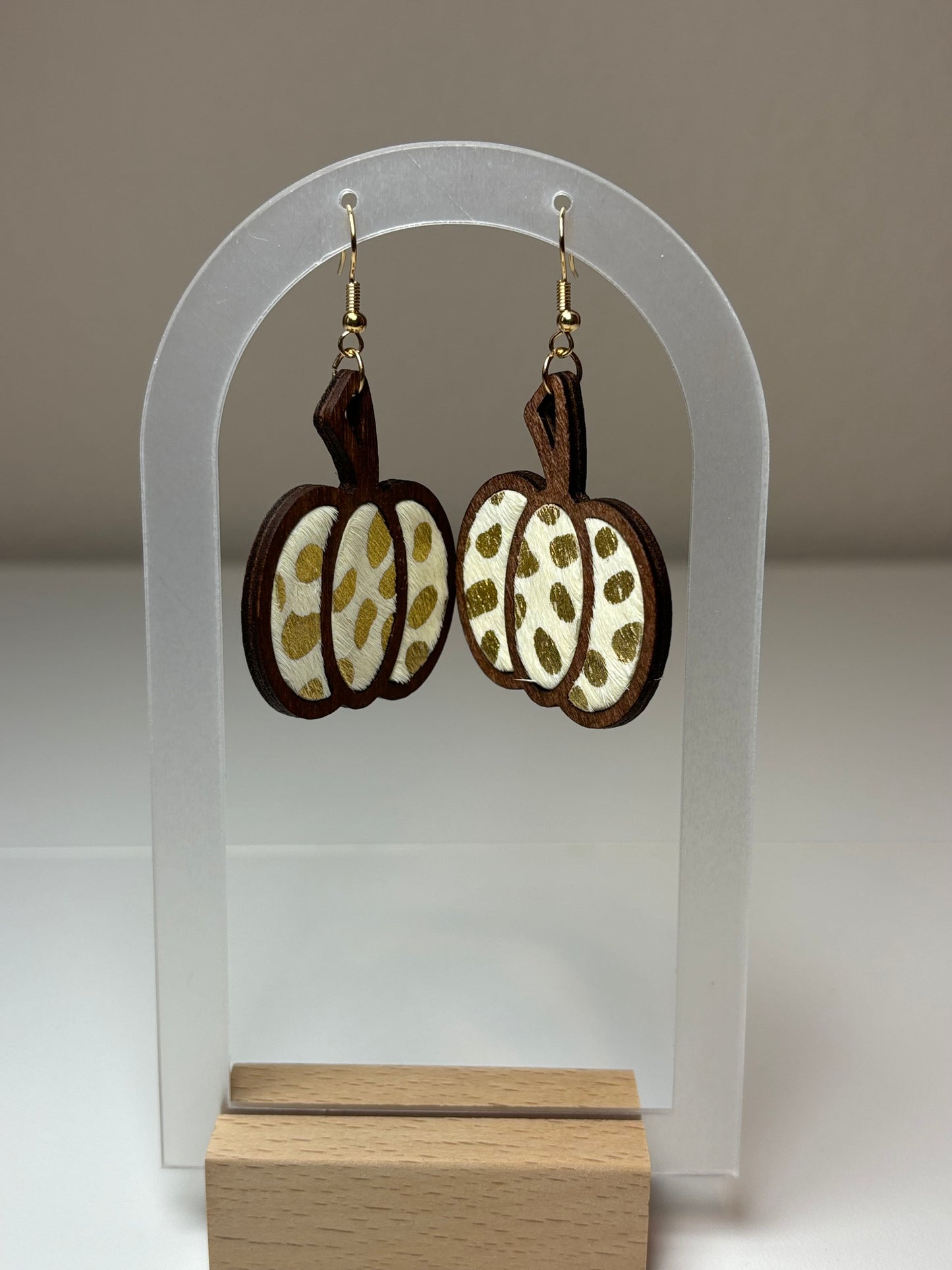 Halloween Pumpkin Leopard Pattern Earrings