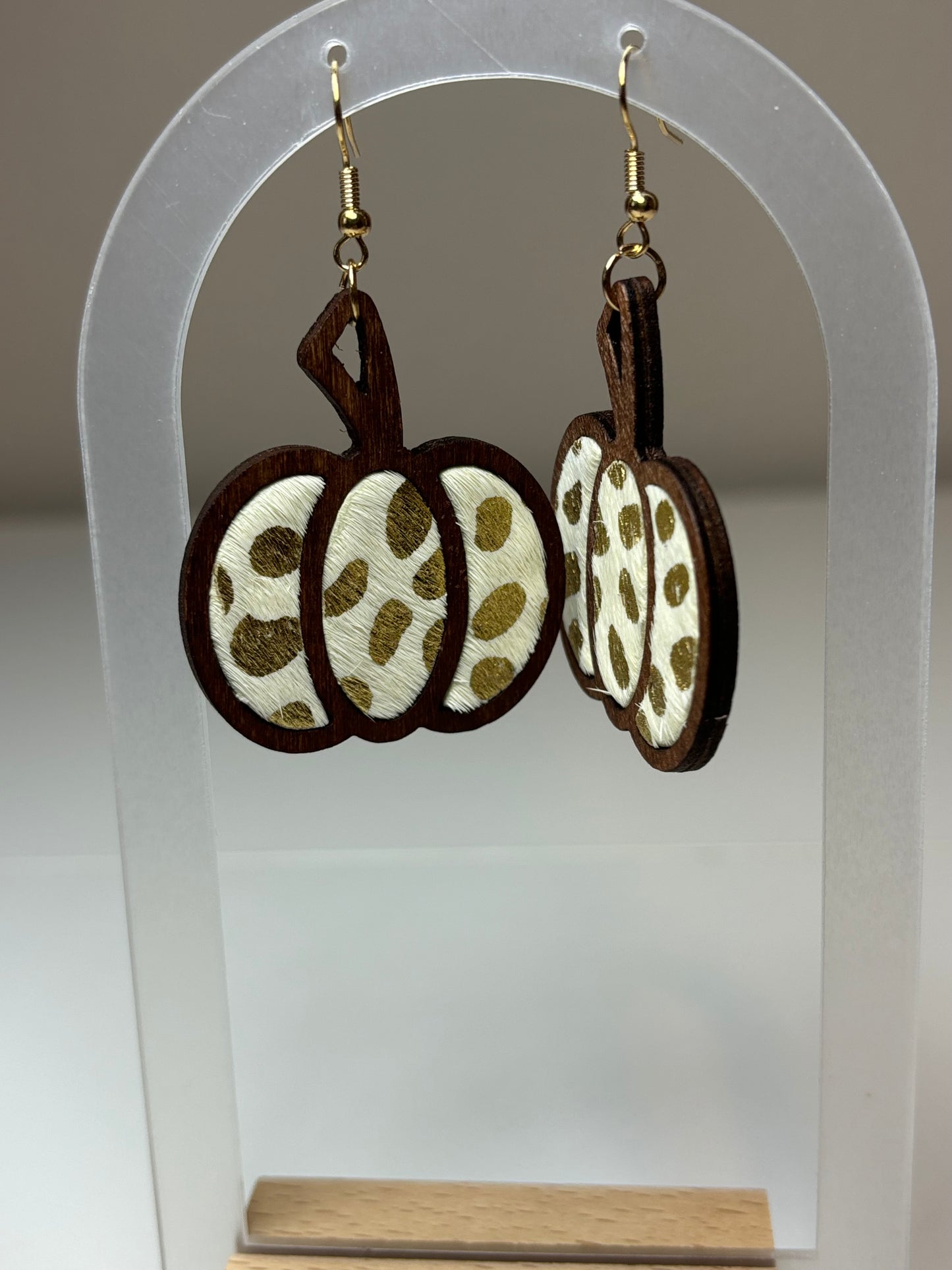 Halloween Pumpkin Leopard Pattern Earrings