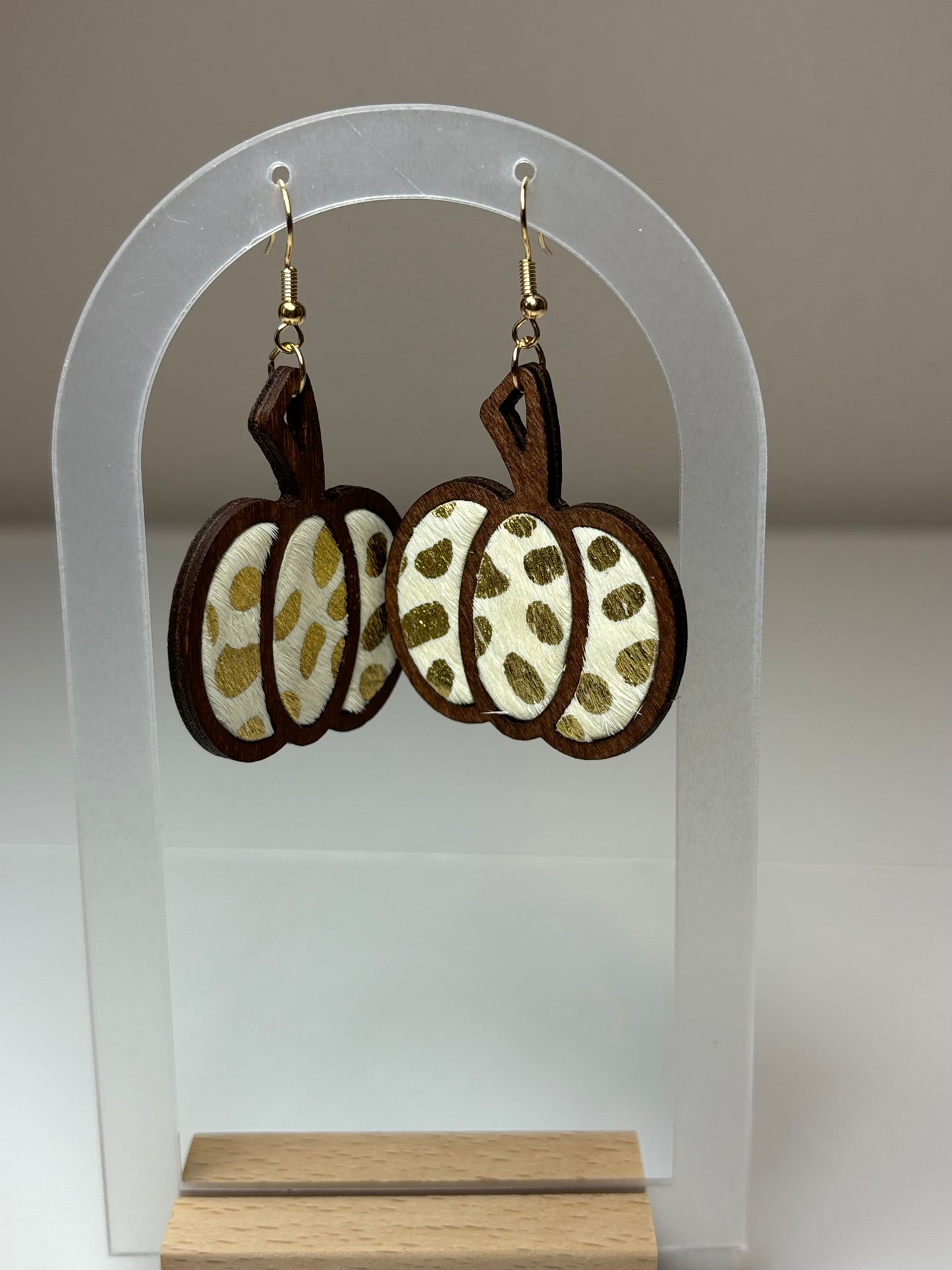 Halloween Pumpkin Leopard Pattern Earrings