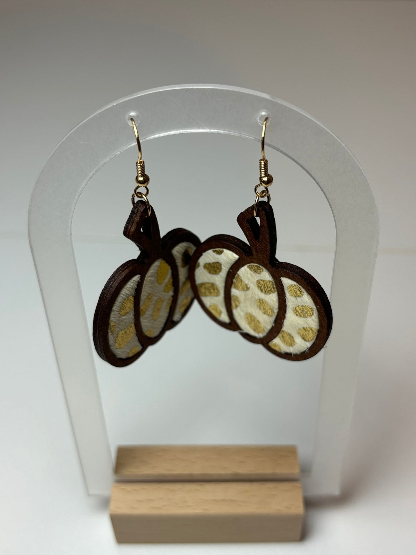 Halloween Pumpkin Leopard Pattern Earrings