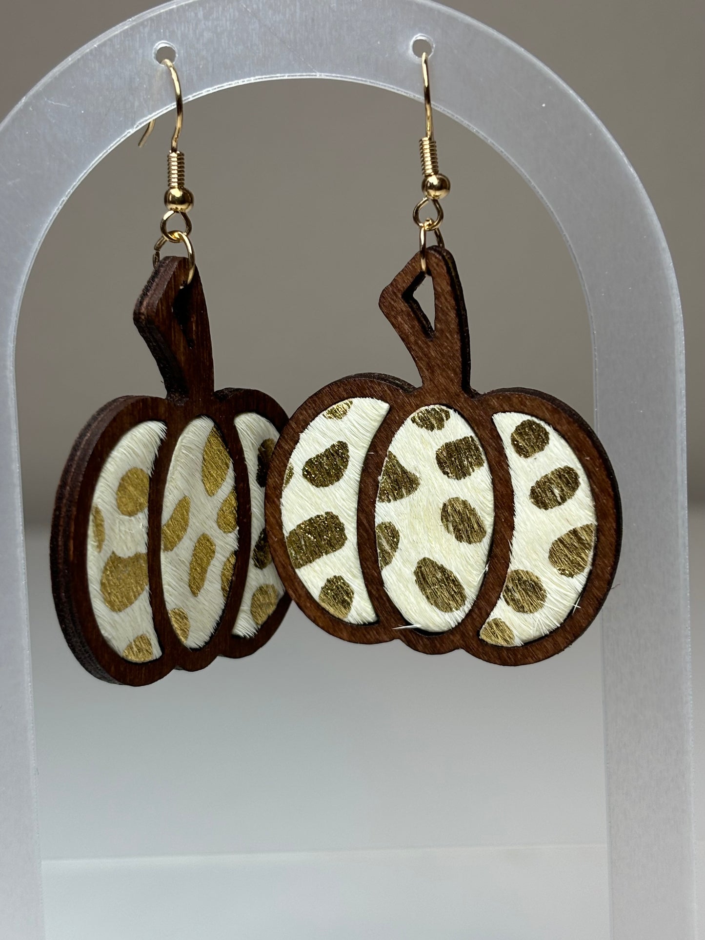Halloween Pumpkin Leopard Pattern Earrings