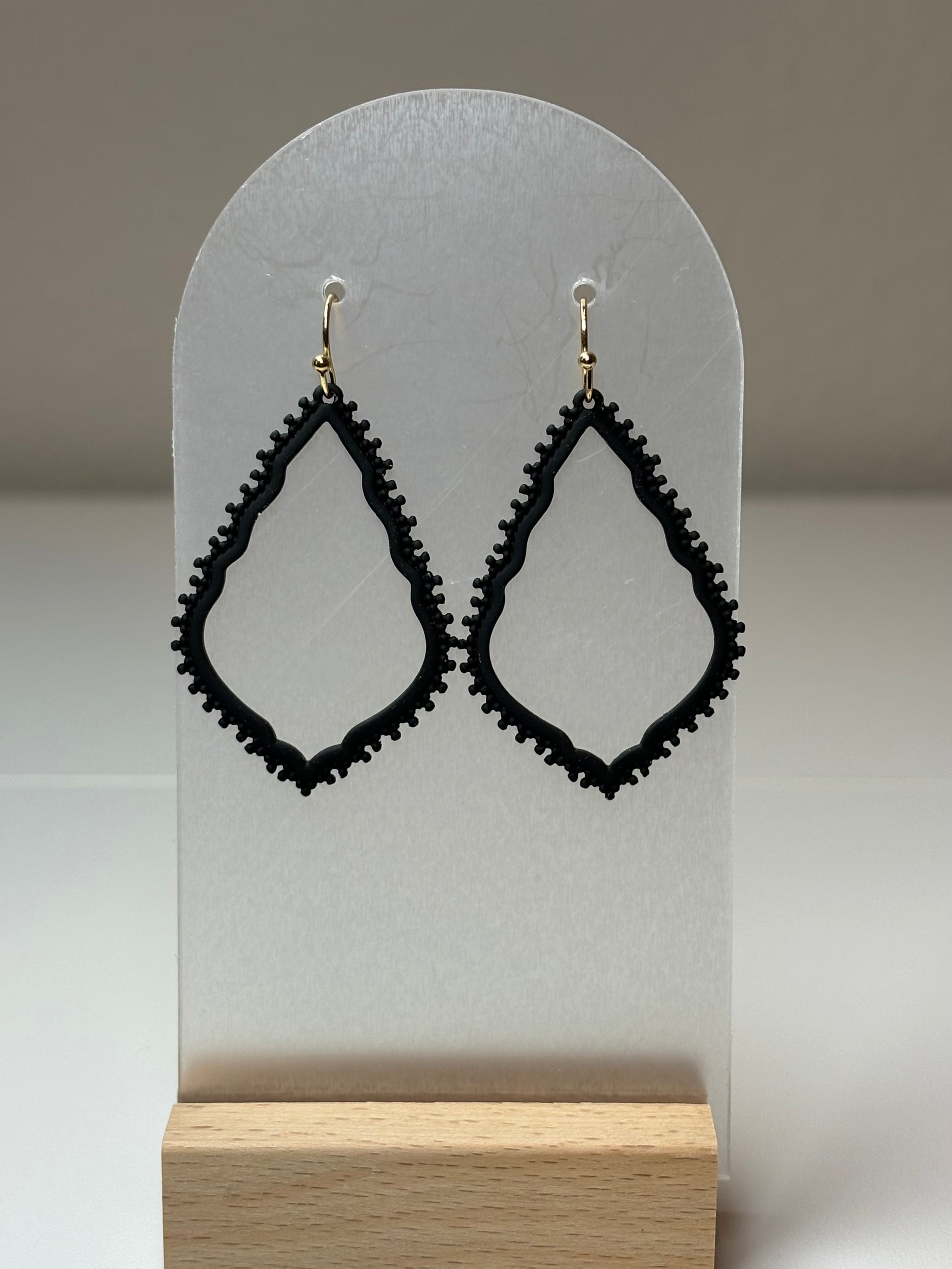Black Teardrop Earrings