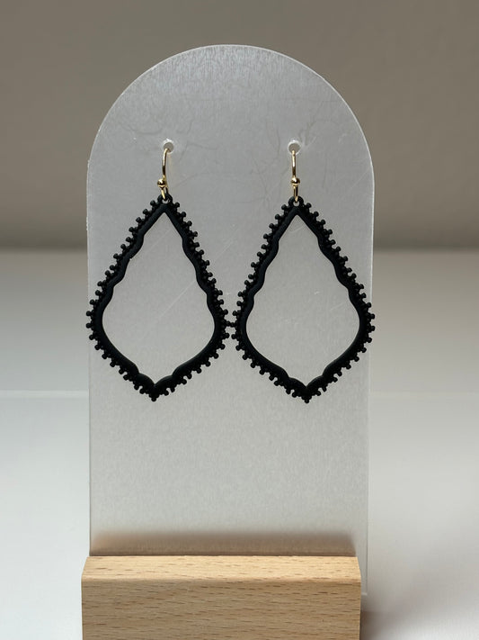 Black Teardrop Earrings
