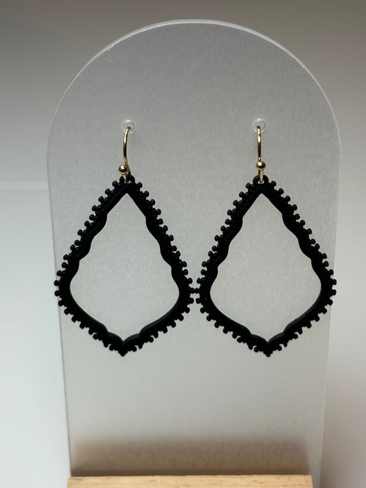 Black Teardrop Earrings