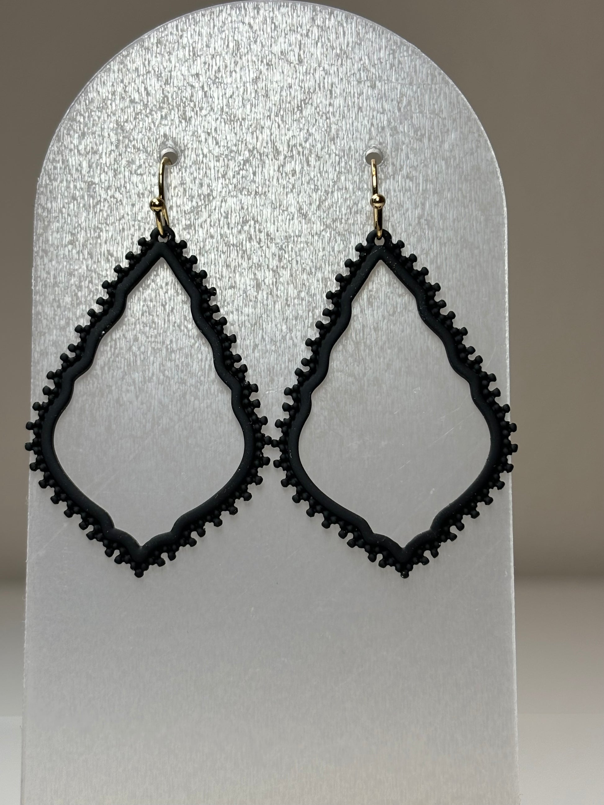 Black Teardrop Earrings
