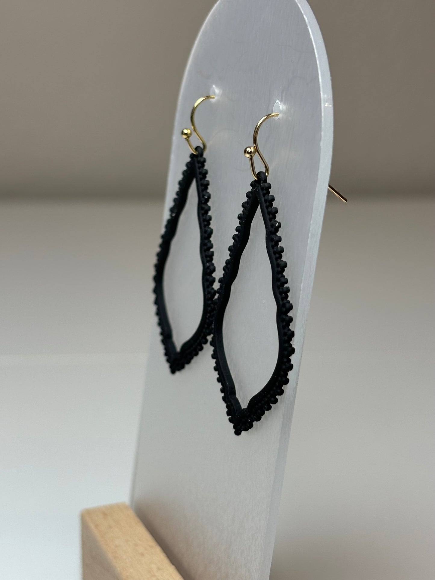Black Teardrop Earrings