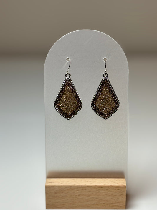 Small Beige Teardrop Earrings