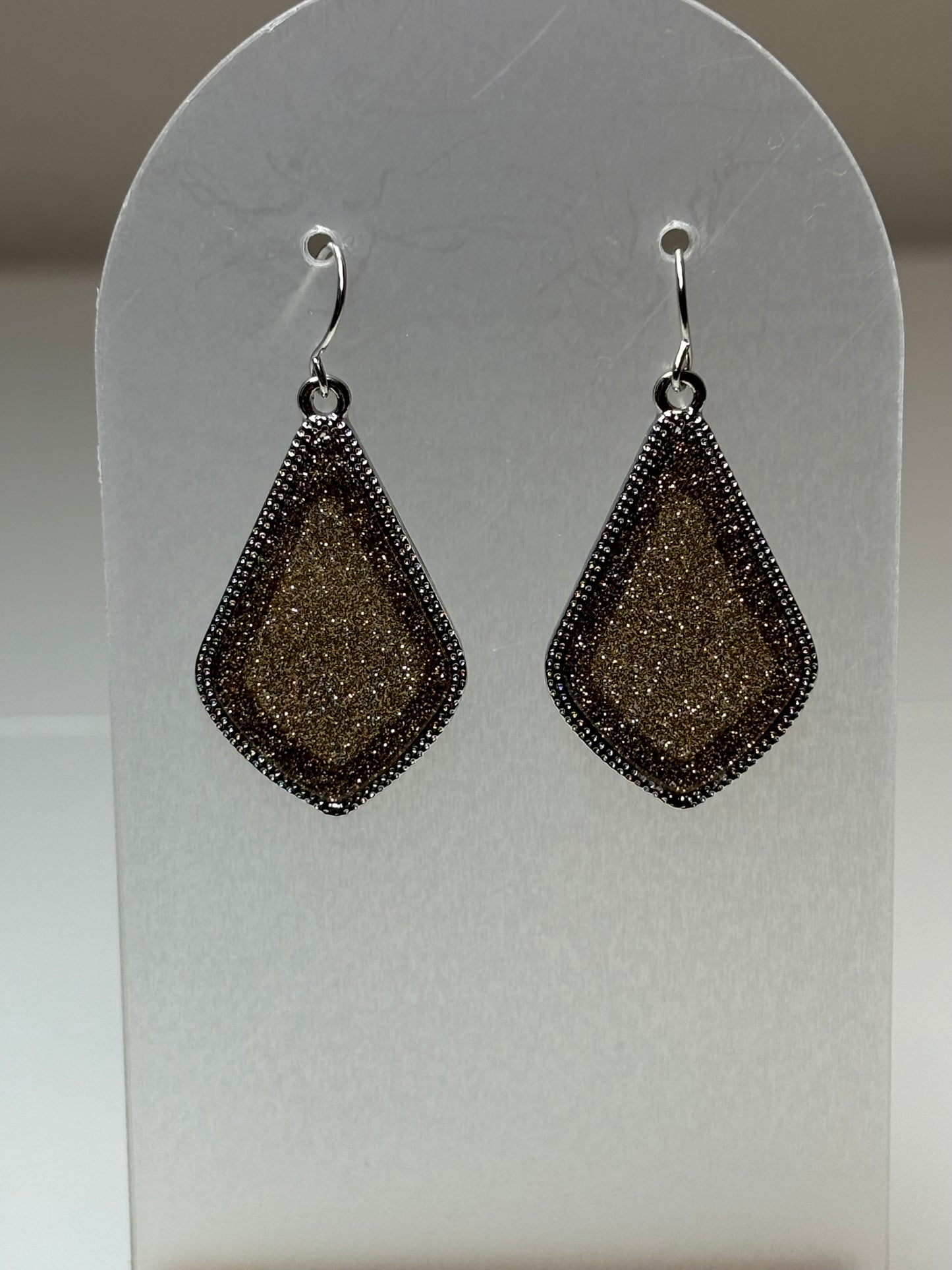 Small Beige Teardrop Earrings