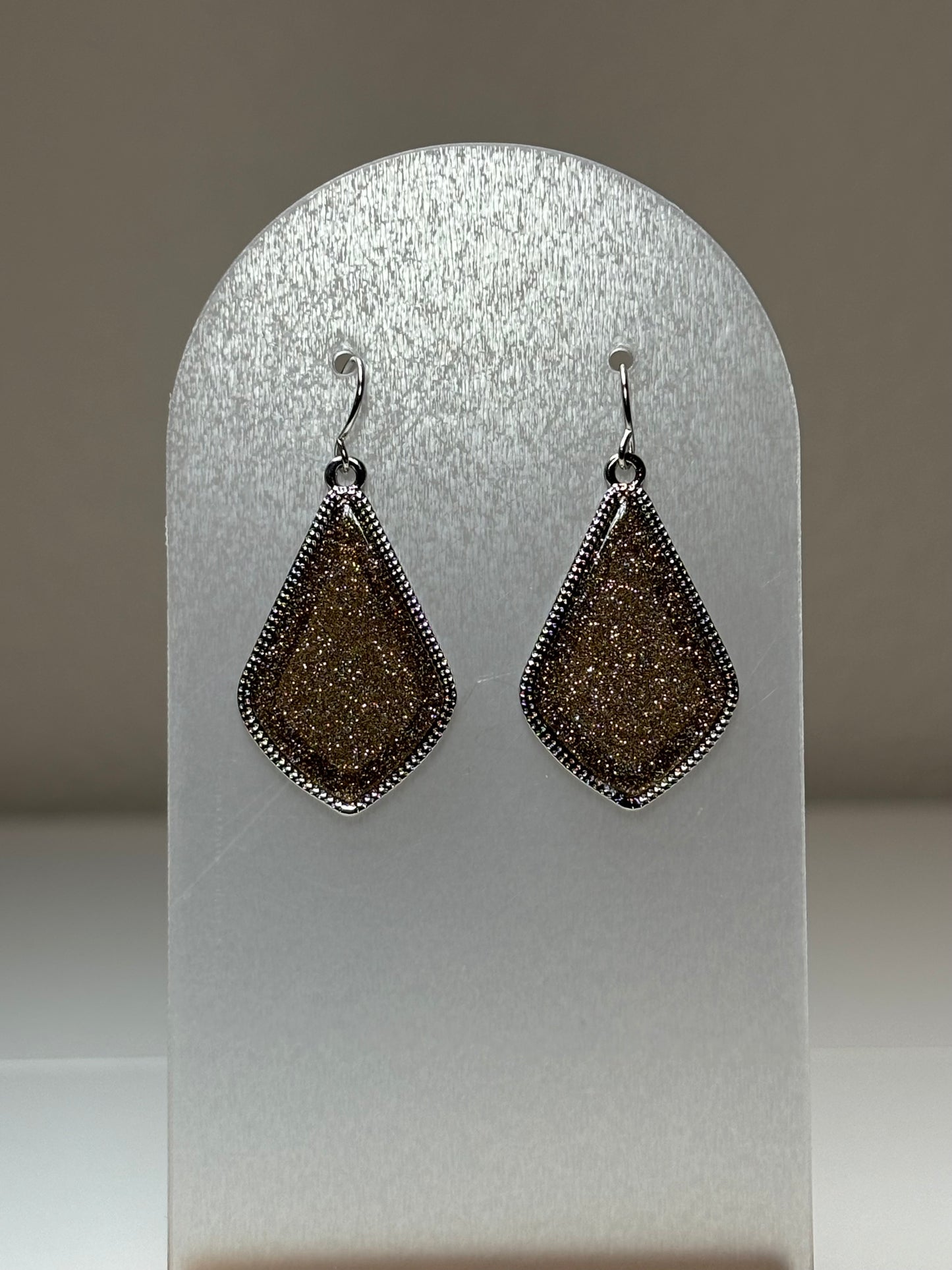Small Beige Teardrop Earrings