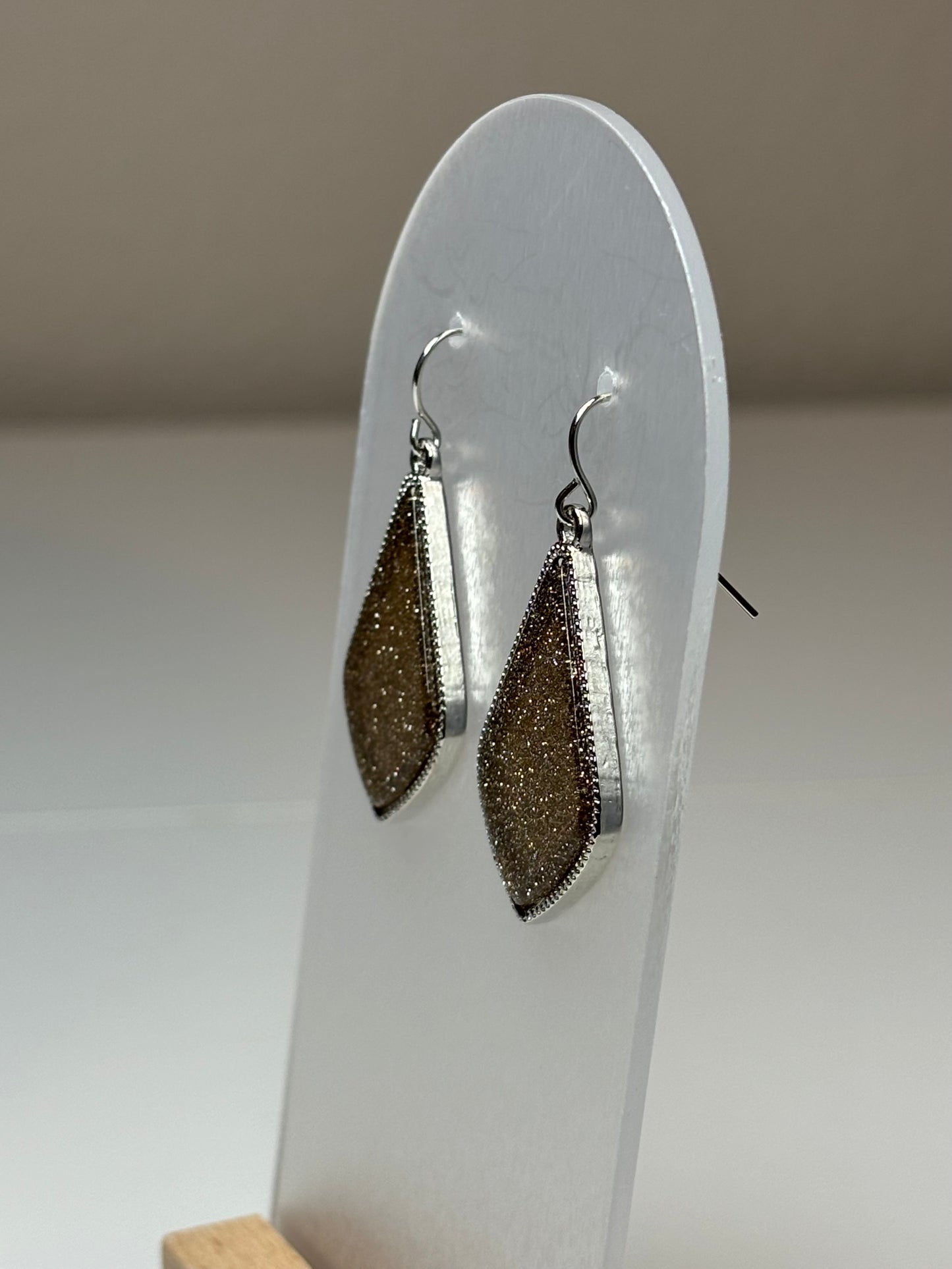 Small Beige Teardrop Earrings