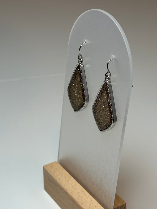 Small Beige Teardrop Earrings