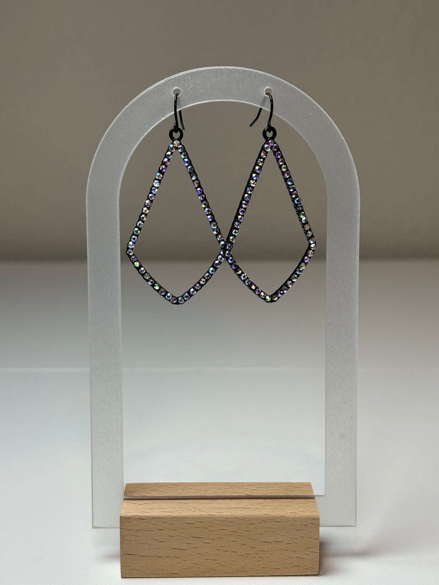 AB Rhinestone Teardrop Earrings
