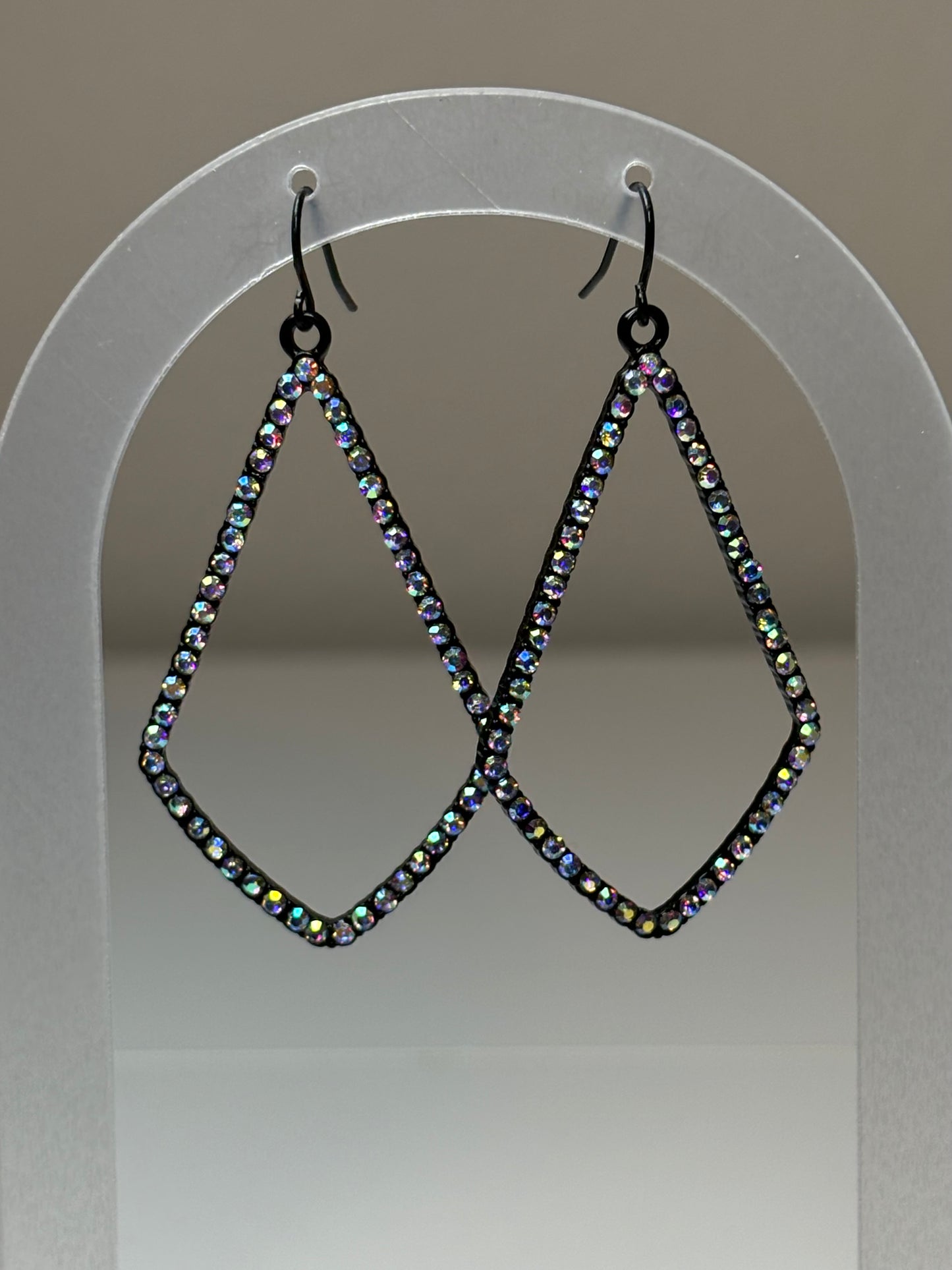 AB Rhinestone Teardrop Earrings