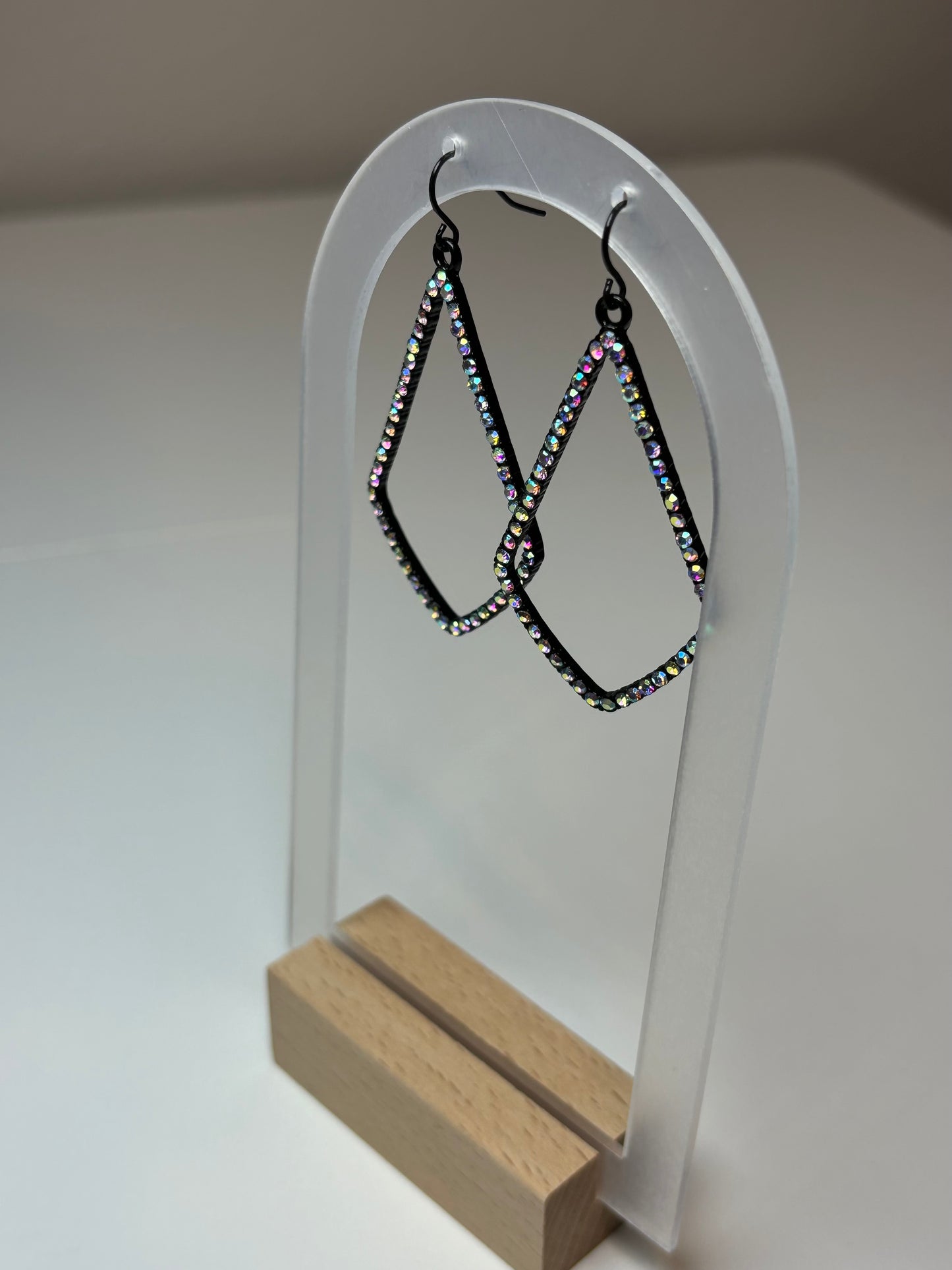 AB Rhinestone Teardrop Earrings