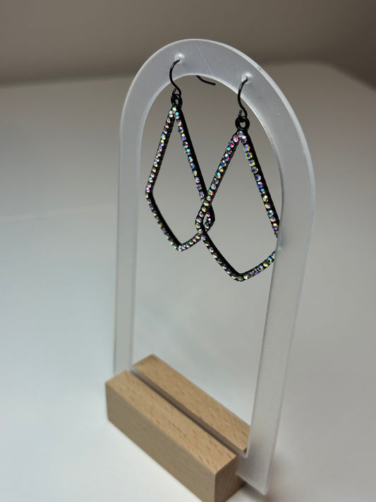 AB Rhinestone Teardrop Earrings