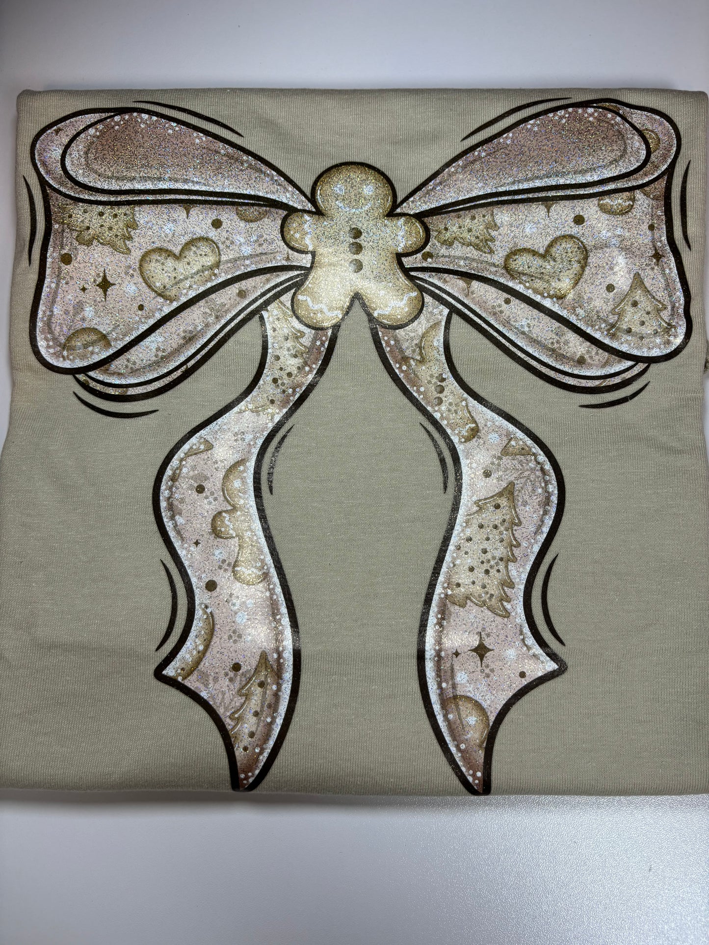 Glitter Gingerbread Bow T-Shirt