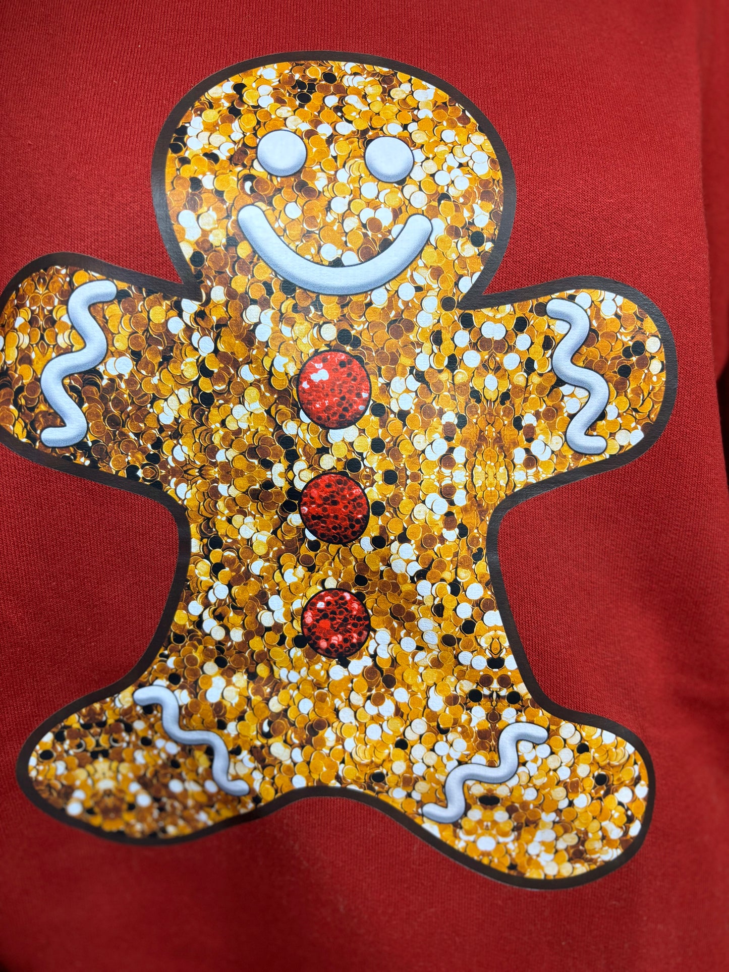Faux Sequin Gingerbread Man Sweatshirt