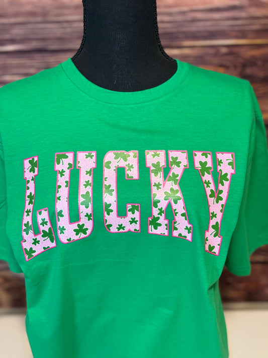Lucky Shamrock Graphic Tee – Green St. Patrick’s Day Shirt for Women