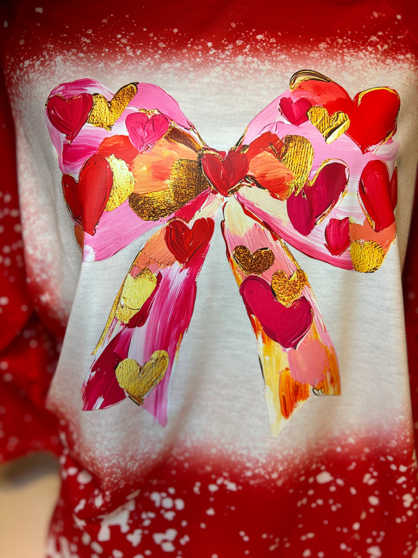 3/4 Sleeve Faux Bleached Valentine's Day Shirt