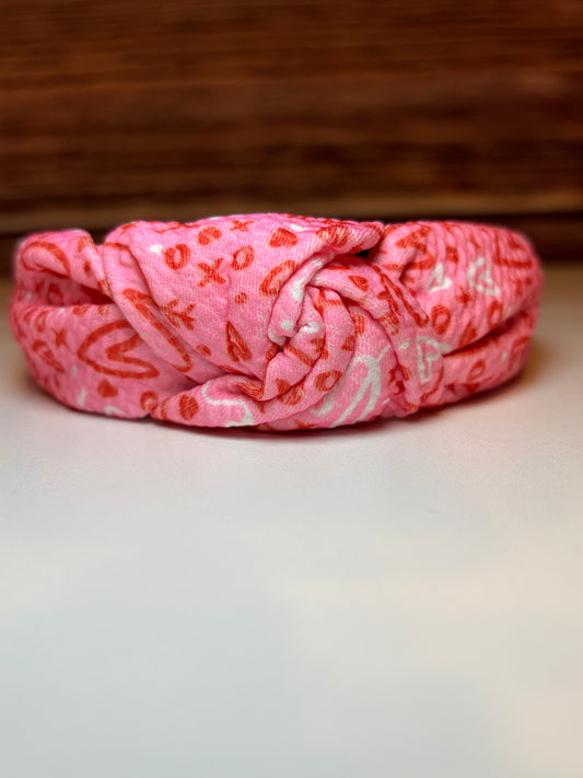 Pink Love Knotted Headband