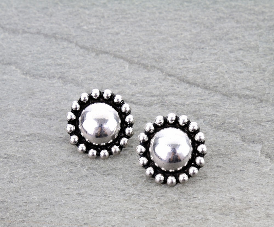 Western Bubble Ball Stud Earrings