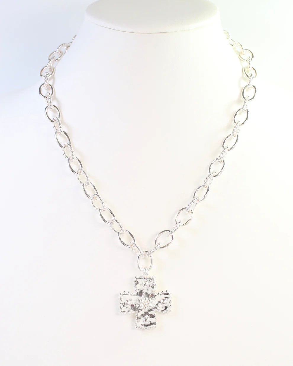 Silver Cross Pendant Necklace