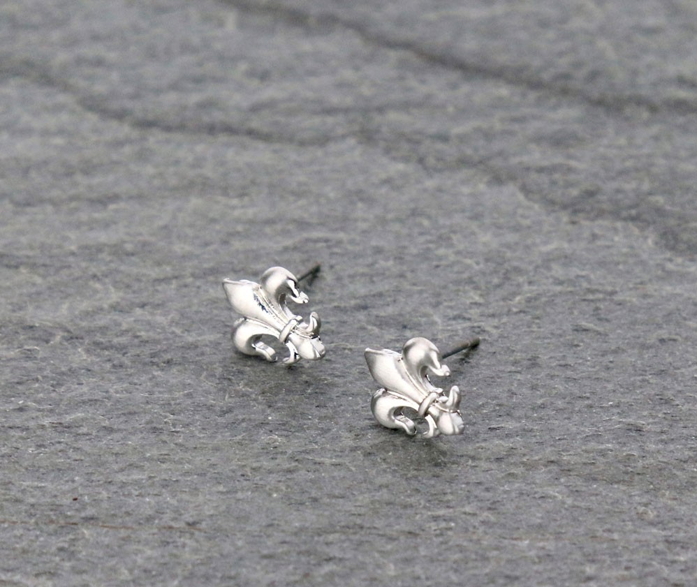 Silver Fleur De Lis Earrings