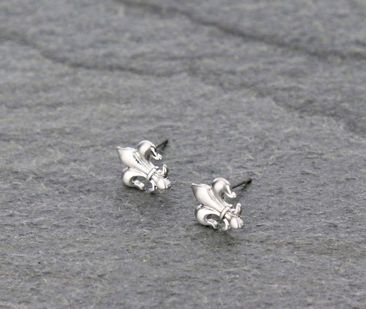 Silver Fleur De Lis Earrings