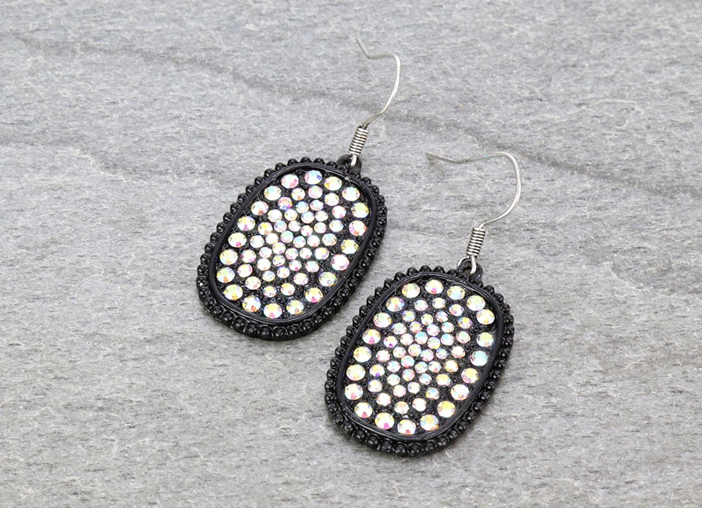 Oval AB Dangle Earrings