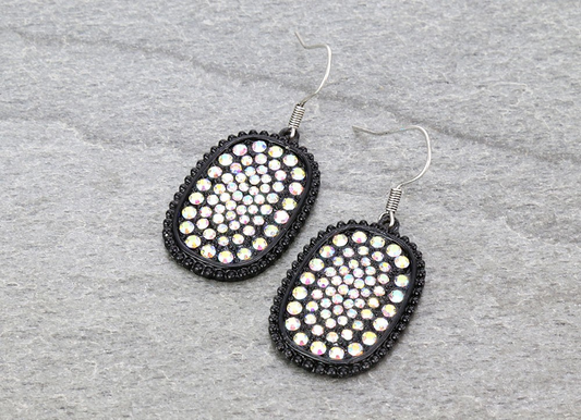 Oval AB Dangle Earrings