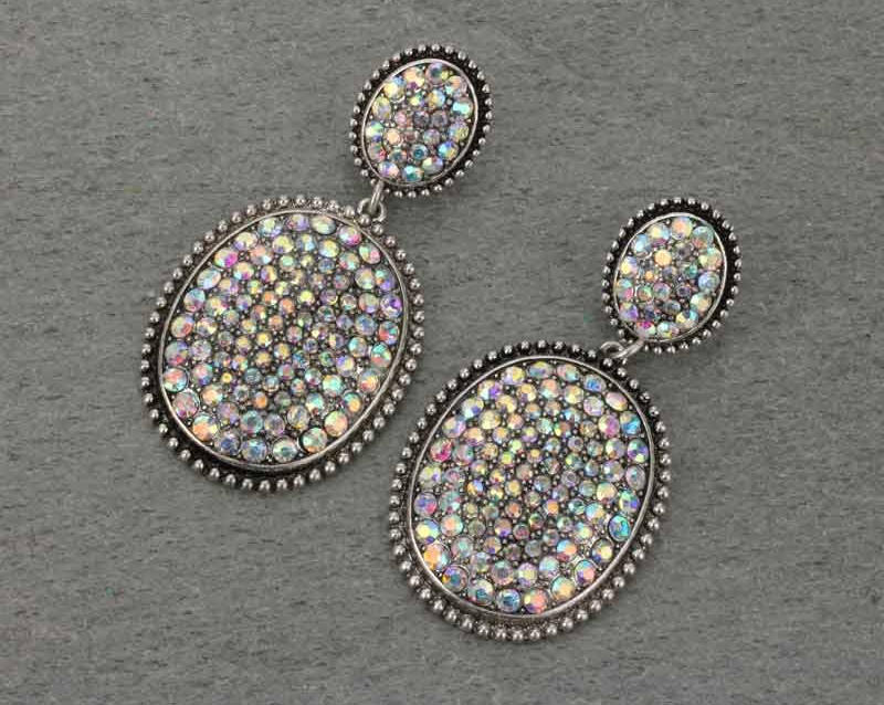 AB Rhinestone Post Earrings
