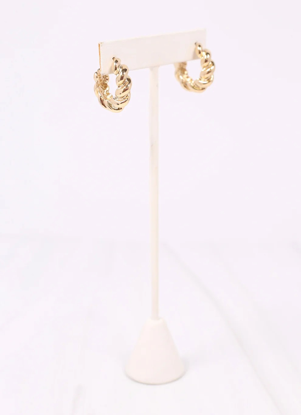 Gold Twisted Hoop Earrings