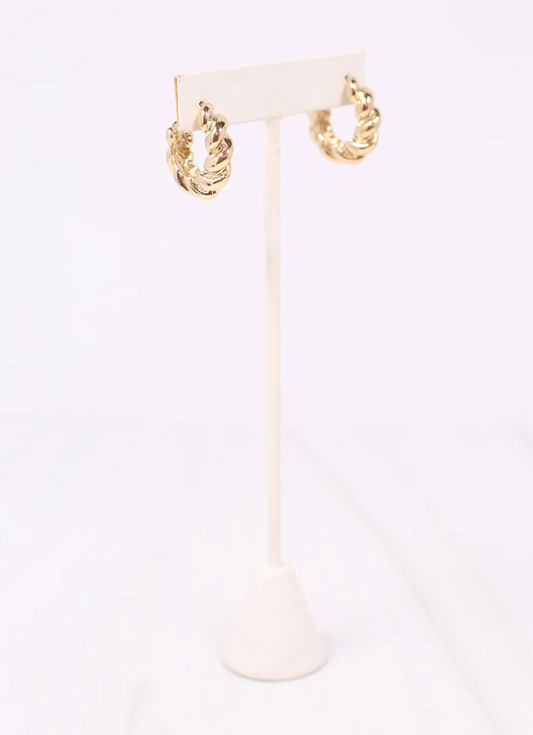 Gold Twisted Hoop Earrings