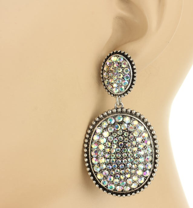 AB Rhinestone Post Earrings