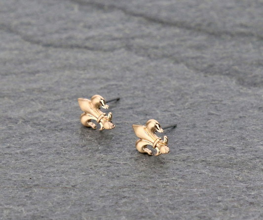 Gold Fleur De Lis Earrings
