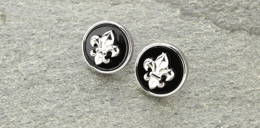 Silver Fleur De Lis Earrings
