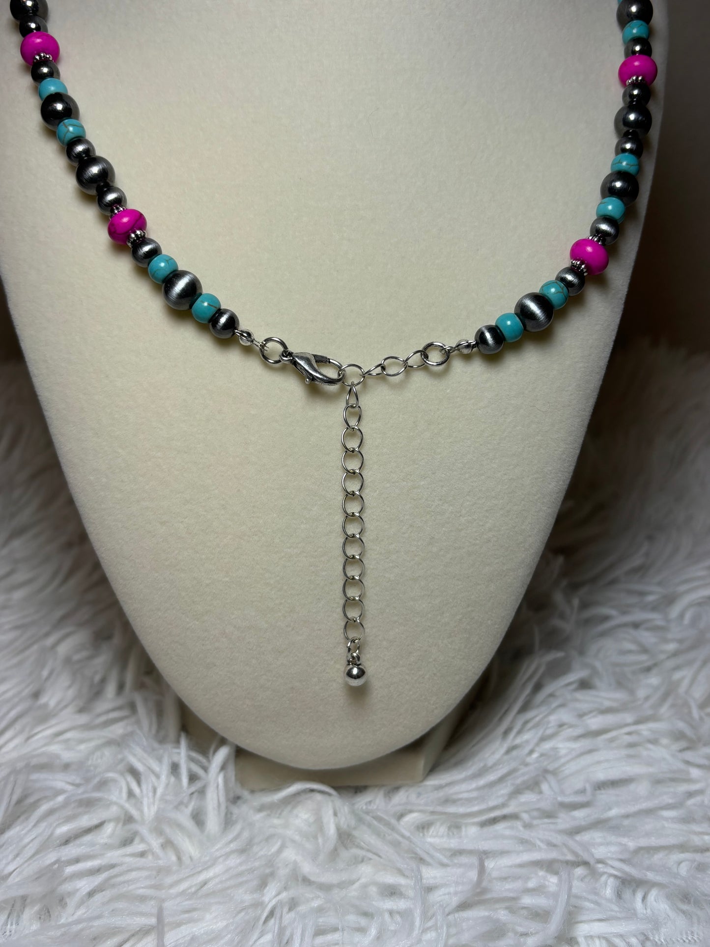 Navajo Style Pearl and Bead Necklace