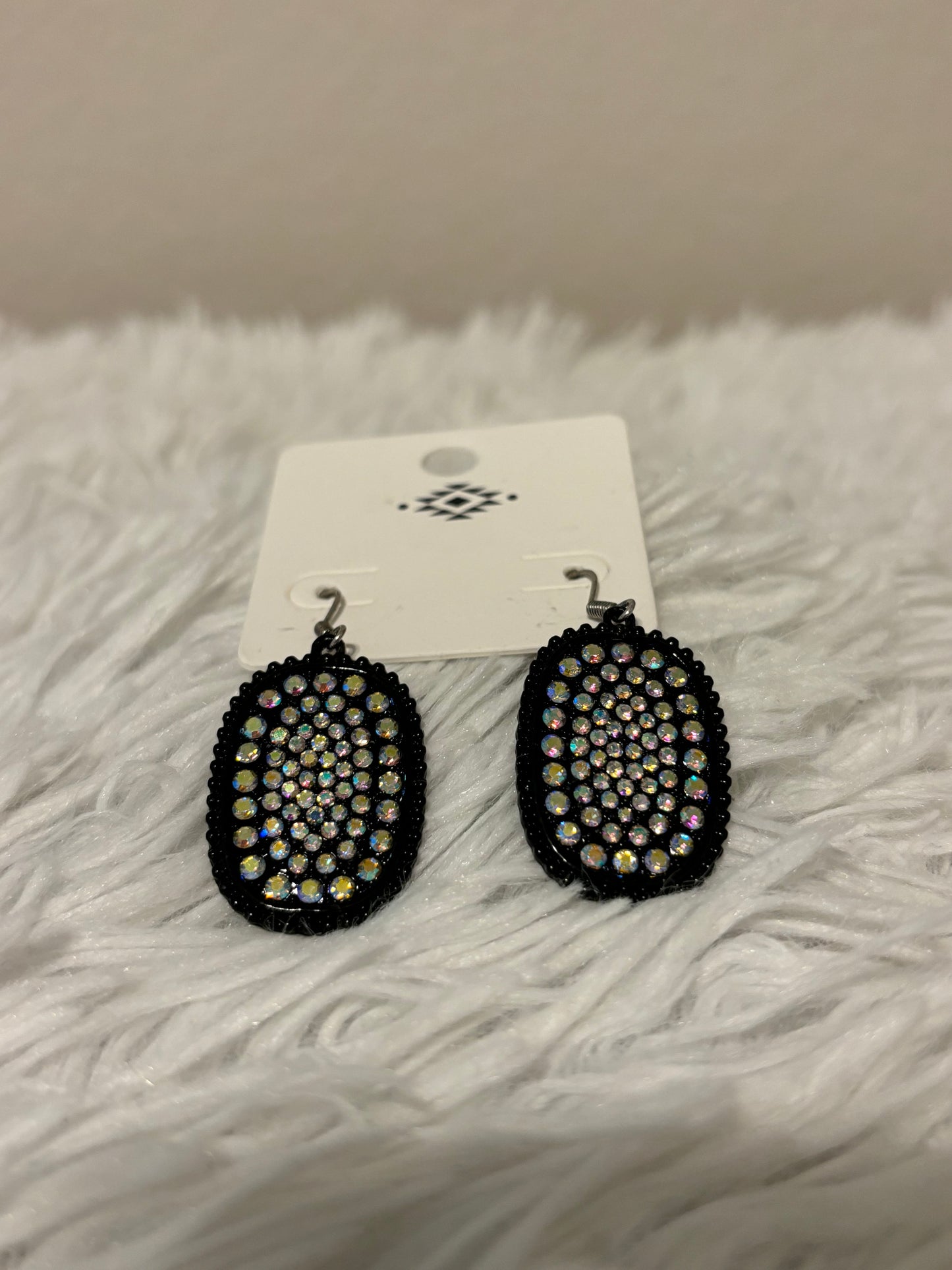Oval AB Dangle Earrings