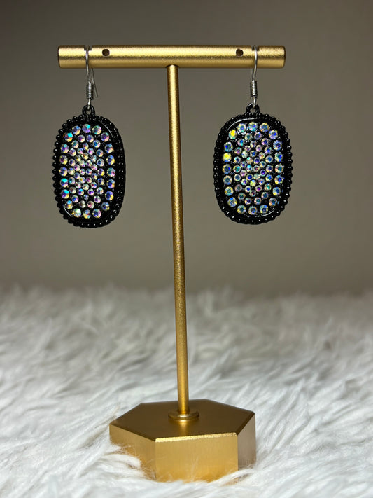 Oval AB Dangle Earrings