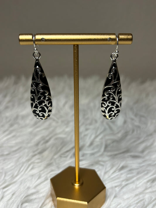 Silver Teardrop Dangle Earrings